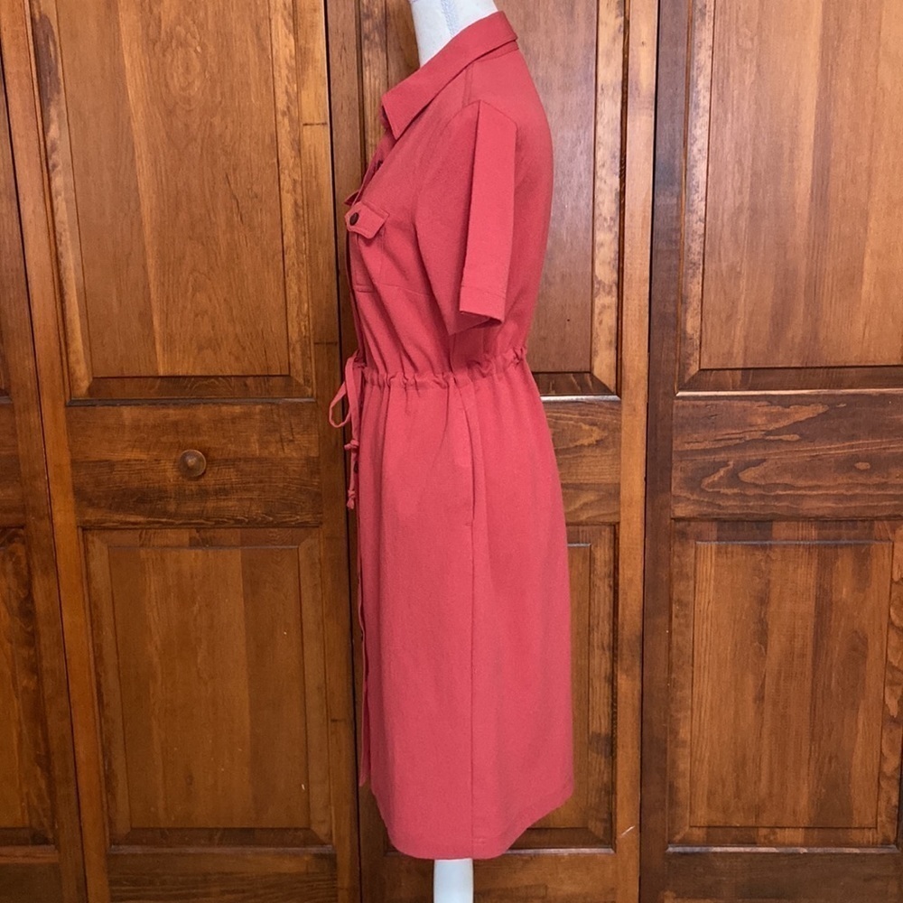 Appleseeds Rust/Coral Button-Down Shortsleeved Sh… - image 4